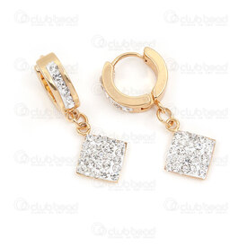 4007-0102-306GL - Stainless Steel Earring Leverback Round 14x4mm with Rhinestone and Diamond Charm Gold 2pcs (1pair) 4007-0102-306GL,Finished jewelry,montreal, quebec, canada, beads, wholesale