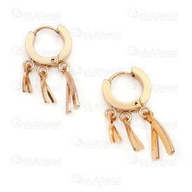 4007-0102-390GL - Stainless Steel 304 Earring Leverback Round 13.5x2.5mm with Wish Bone Charm Plate (3 size) Gold Plated 2pcs (1pairs) 4007-0102-390GL,Bone,montreal, quebec, canada, beads, wholesale