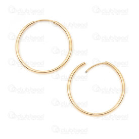 4007-0102-425-34GL - Acier Inoxydable 304 Boucle d'Oreille Anneau Sans Fin 34x2mm Lisse Plaque Or 2pcs (1paire) 4007-0102-425-34GL,Bijoux finis,montreal, quebec, canada, beads, wholesale
