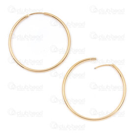 4007-0102-425-44GL - Acier Inoxydable 304 Boucle d'Oreille Anneau Sans Fin 44x2mm Lisse Plaque Or 2pcs (1paire) 4007-0102-425-44GL,Bijoux finis,montreal, quebec, canada, beads, wholesale