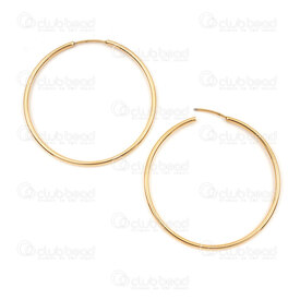 4007-0102-425-50GL - Stainless Steel 304 Earring Endless Hoop 11x1.6mm Plain Gold Plated 2pcs (1pair) 4007-0102-425-50GL,(6),montreal, quebec, canada, beads, wholesale