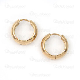 4007-0102-446GL - Acier Inoxydable 304 Boucle d\'Oreille Anneau Demi Rond 16x5mm Plaque Or 4pcs (2paires) 4007-0102-446GL,montreal, quebec, canada, beads, wholesale