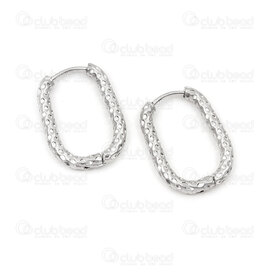 4007-0103-208D - Stainless Steel 304 Earring Hoop Rounded Rectangle 22x16x2.5mm Dot Design Natural High Polish Quality 6pcs (3pairs) 4007-0103-208D,a,,montreal, quebec, canada, beads, wholesale