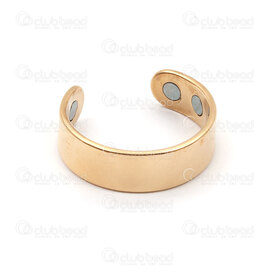 4007-0107-10GL - Stainless Steel 304 Energetic Finger Ring with Double Magnet (size 10) Gold Plated 1pc 4007-0107-10GL,tÃ,montreal, quebec, canada, beads, wholesale