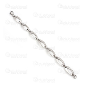 4007-0211-04 - Bracelet Stainless Steel with oval links 21cm 1pc  Limited Quantity 4007-0211-04,Bracelet,Stainless Steel,with oval links,21cm,1pc,China,Limited Quantity,montreal, quebec, canada, beads, wholesale