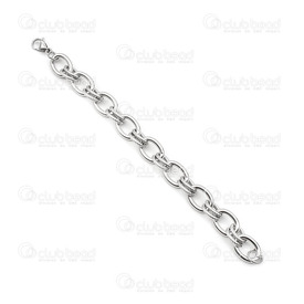 4007-0211-06 - Bracelet Stainless Steel Chain with Double Links 20cm 1pc  Limited Quantity 4007-0211-06,Chains,Bracelet with clasp,Bracelet,Stainless Steel,Chain with Double Links,20cm,1pc,China,Limited Quantity,montreal, quebec, canada, beads, wholesale