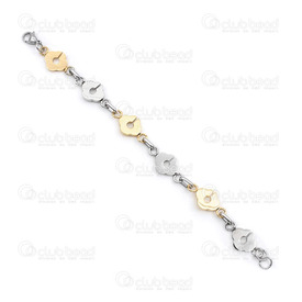 4007-0211-10 - Bracelet Stainless Steel Gold/Natural 21cm 1pc  Limited Quantity 4007-0211-10,Bracelet,Stainless Steel,Gold/Natural,21cm,1pc,China,Limited Quantity,montreal, quebec, canada, beads, wholesale