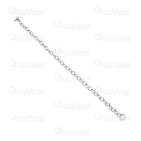 4007-0211-60 - Bracelet Stainless Steel Cable Chain 19cm 1pc 4007-0211-60,Chains,Bracelet with clasp,Bracelet,Stainless Steel,Cable Chain,19cm,1pc,China,montreal, quebec, canada, beads, wholesale
