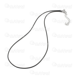 4007-0212-14 - Nylon Braided Necklace 2mm With Clasp and Extension Chain 18'' Black 10pcs 4007-0212-14,Leather,Black,Nylon,Braided,Necklace,With Clasp and Extension Chain,18'',2mm,Black,10pcs,China,montreal, quebec, canada, beads, wholesale
