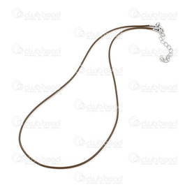 4007-0212-18 - Nylon Braided Necklace With Clasp and Extension Chain 18'' Brown 10pcs  2MM 4007-0212-18,montreal, quebec, canada, beads, wholesale