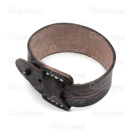 4007-0212-66BLK - Leather bracelet black 38x2mm decreasing width 26cm lenght 1pc 4007-0212-66BLK,montreal, quebec, canada, beads, wholesale