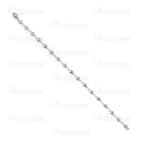 4007-0213-58 - Stainless steel Bracelet Sunflower 5x5mm Natural 22cm 1pc 4007-0213-58,montreal, quebec, canada, beads, wholesale
