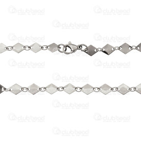 4007-0213-64 - Stainless Steel 304 Sequin Diamond Chain Necklace 16in (40.6cm) 6mm Natural 1pc 4007-0213-64,1pc,Stainless Steel 304,Sequin Diamond,Chain,Necklace,16in (40.6cm),6mm,Natural,1pc,China,montreal, quebec, canada, beads, wholesale