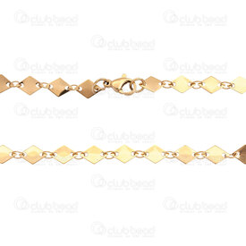 4007-0213-64GL - Acier Inoxydable 304 Chaîne Sequin Diamand Collier 16po (40.6cm) 6mm Or 1pc 4007-0213-64GL,Fermoir collier or,Stainless Steel 304,Sequin Diamond,Chaîne,Collier,16in (40.6cm),6mm,Or,1pc,Chine,montreal, quebec, canada, beads, wholesale