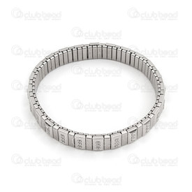 4007-0214-32 - stainless steel stretch bracelet Natural with rhinestone 1pc LIMITED QUANTITY! 4007-0214-32,Clearance by Category,Jewelry,montreal, quebec, canada, beads, wholesale