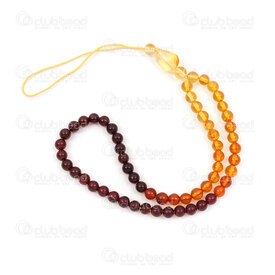 4007-0214-50P - Natural Semi Precious Stone Amber Round 4mm with Phone Cord 1pc 4007-0214-50P,montreal, quebec, canada, beads, wholesale