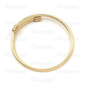 4007-0214-52GL - Metal Adjustable Flexible Bangle 18-20cm (7-8in) 3mm Gold Color Stainless Steel Base 5pcs 4007-0214-52GL,bàn,montreal, quebec, canada, beads, wholesale