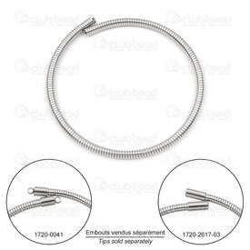 4007-0214-54 - Stainless Steel 304 Semi Finish Bangle Bracelet 3mm Natural 5pcs 4007-0214-54,brÃ,montreal, quebec, canada, beads, wholesale