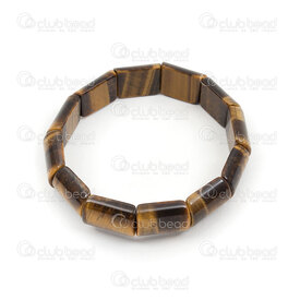 4007-0216-10 - Semi precious stone Bracelet Tiger Eye 13x16x6mm half round 1.5mm hole on Elastic 1pc 4007-0216-10,montreal, quebec, canada, beads, wholesale