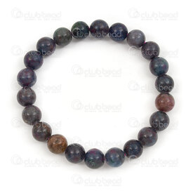 4007-0216-24 - Natural Semi Precious Stone Bead Bracelet Sapphire Round Calibrated 8mm on Elastic 1pc 4007-0216-24,bracelet,montreal, quebec, canada, beads, wholesale