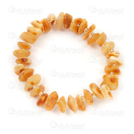 4007-0216-26 - Bille de Pierre Fine Naturelle Bracelet Morceaux Ambre 15.5cm (6po) sur Elastique 1pc 4007-0216-26,Bijoux finis,Bracelets en pierres fines,montreal, quebec, canada, beads, wholesale