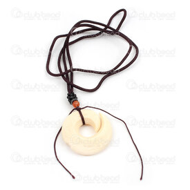4007-0316 - Nylon Necklace with Spinal Bone Imitation Pendant 40x8mm 26\" 1pc 4007-0316,bon,montreal, quebec, canada, beads, wholesale