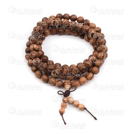 4007-0402-8mm - Rosary Mala Round 8mm Brown Aquilaria Wood On elastic cord (108 beads) 1pc 4007-0402-8mm,Malas Rosary,1pc,Rosary,Mala,Wood,8MM,Round,Round,Aquilaria Wood,Brown,Brown,China,1pc,On elastic cord (108 beads),montreal, quebec, canada, beads, wholesale