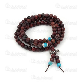 4007-0412-6mm - Rosary Mala Round 6mm Brown Rosewood On elastic cord (108 beads) 1pc 4007-0412-6mm,Finished jewelry,1pc,Rosary,Mala,Wood,6mm,Round,Round,Rosewood,Brown,Brown,China,1pc,On elastic cord (108 beads),montreal, quebec, canada, beads, wholesale