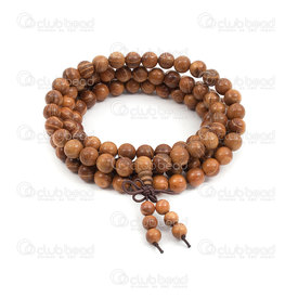 4007-0417-8mm - Rosary Mala Round 8mm Natural Sandalwood On elastic cord (108 beads) 1pc 4007-0417-8mm,8MM,1pc,Rosary,Mala,Wood,8MM,Round,Round,Sandalwood,Natural,China,1pc,On elastic cord (108 beads),montreal, quebec, canada, beads, wholesale