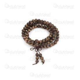 4007-0418-2-6mm - Wood Rosary Mala Round Dark Gold Phoebe natural aroma 6mm 108pcs 4007-0418-2-6mm,Malas Rosary,montreal, quebec, canada, beads, wholesale