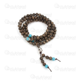 4007-0418-3-6mm - Wood Rosary Mala Round Dark Gold Phoebe natural aroma 6mm with buddha head 108pcs 4007-0418-3-6mm,Rosary Mala,montreal, quebec, canada, beads, wholesale