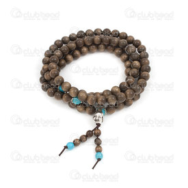 4007-0418-3-8mm - Wood Rosary Mala Round Dark Gold Phoebe natural aroma 8mm with buddha head 108pcs 4007-0418-3-8mm,Finished jewelry,Wooden malas,montreal, quebec, canada, beads, wholesale