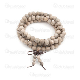 4007-0418-8mm - Rosary Mala Round 8mm Grey Gold Phoebe Wood On elastic cord (108 beads) 1pc 4007-0418-8mm,Finished jewelry,1pc,Rosary,Mala,Wood,8MM,Round,Round,Gold Phoebe Wood,Grey,Grey,China,1pc,On elastic cord (108 beads),montreal, quebec, canada, beads, wholesale