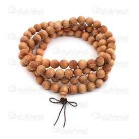 4007-0419-10mm - Wood Rosary Mala Round Natural Thuja sutchuenensis 10mm with guru bead No Disciples Beads 108pcs 4007-0419-10mm,montreal, quebec, canada, beads, wholesale