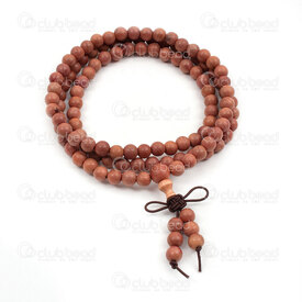 4007-0419-2-6mm - Wood Rosary Mala Round Red skin Thuja sutchuenensis 6mm 108pcs 4007-0419-2-6mm,Malas Rosary,montreal, quebec, canada, beads, wholesale
