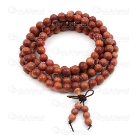 4007-0419-2-8mm - Wood Rosary Mala Round Red skin Thuja sutchuenensis 8mm 108pcs 4007-0419-2-8mm,chapelet mala,montreal, quebec, canada, beads, wholesale