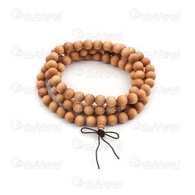 4007-0419-8mm - Wood Rosary Mala Round Natural Thuja sutchuenensis 8mm with guru bead No Disciples Beads108pcs 4007-0419-8mm,montreal, quebec, canada, beads, wholesale