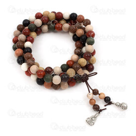 4007-0420-8mm - Wood Rosary Mala Round Mixed Sandal Wood 8mm 108 beads 1pc 4007-0420-8mm,Finished jewelry,montreal, quebec, canada, beads, wholesale