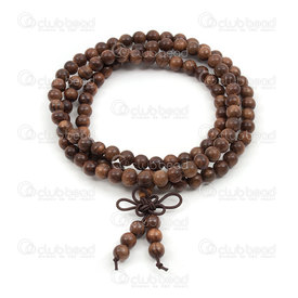 4007-0421-6mm - Wood Rosary Mala Round Burma Black Rosewood 6mm with guru bead 108pcs 4007-0421-6mm,Finished jewelry,Wooden malas,montreal, quebec, canada, beads, wholesale