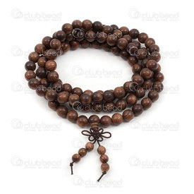 4007-0421-8mm - Wood Rosary Mala Round Burma Black Rosewood 8mm with guru bead 108pcs 4007-0421-8mm,Finished jewelry,Wooden malas,montreal, quebec, canada, beads, wholesale
