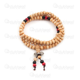4007-0422-6mm - Wood Rosary Mala Round Theaceae Wood 6mm 108 pcs 4007-0422-6mm,Rosary Mala,montreal, quebec, canada, beads, wholesale