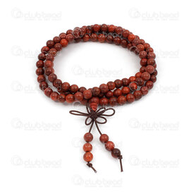 4007-0437-6mm - Wood Rosary Mala Round Red Sandalwood 6mm on Elastic 4007-0437-6mm,Finished jewelry,montreal, quebec, canada, beads, wholesale