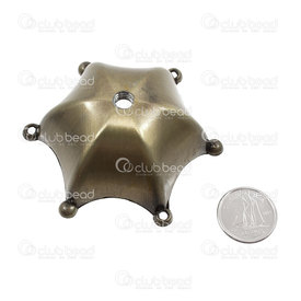 5001-0010-02 - Metal Wind Bell Top Umbrella Design Antique Brass 5pcs 5001-0010-02,montreal, quebec, canada, beads, wholesale