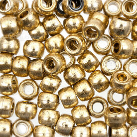 7142-0582 - Plastic Crow/Pony Bead Donut 9mm Metalized Opaque Gold 3mm Hole 100pcs Czech Republica 7142-0582,anneau acrylique,montreal, quebec, canada, beads, wholesale