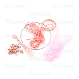 8310-0012-02 - Metal Dreamcatcher Set (8 items) Pink 12cm (5in) 1 Set 8310-0012-02,New Products,montreal, quebec, canada, beads, wholesale