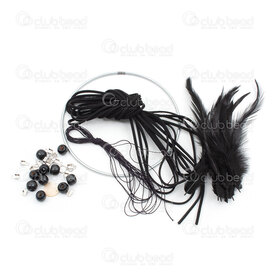 8310-0012-04 - Metal Dreamcatcher Set (8 items) Black 12cm (5in) 1 Set 8310-0012-04,New Products,montreal, quebec, canada, beads, wholesale