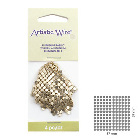 A360-032 - Artistic Wire Tissu Aluminium 37x37mm Or 4pcs A360-032,montreal, quebec, canada, beads, wholesale