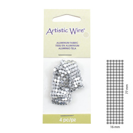 A360-050 - Artistic Wire Tissu Aluminium 16x77mm Argent 4pcs A360-050,montreal, quebec, canada, beads, wholesale