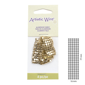A360-052 - Artistic Wire Tissu Aluminium 16x77mm Or 4pcs A360-052,montreal, quebec, canada, beads, wholesale