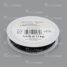 AW1-26-02-Q - Artistic Wire Copper Wire Black 26 Gauge 1/4 lb (0.11 kg) App.96m (315ft) Pakistan AW1-26-02-Q,Copper,Artistic wire,Black,Copper,Wire,26 Gauge,1/4 lb (0.11 kg),Black,App.96m (315ft),Pakistan,Artistic Wire,montreal, quebec, canada, beads, wholesale